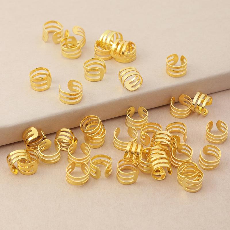 40pcs Hair Beads Dreadlocks Rings Hair Jewelry Braiding Hair Clips Metal Cuffs