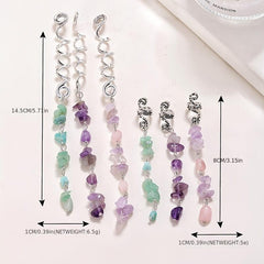 Colorful Stone Tassel Hair Jewelry for Braids Crystal Accessories for Women