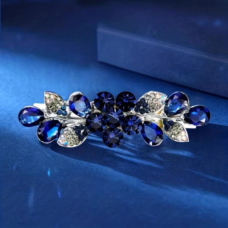 Leaf & Rhinestone Hair Clip Shining Barrette Headwear Hair Accessory