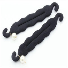 Faux Pearl Hair Bun Maker Styling Tool Solid Sponge Hair Accessory