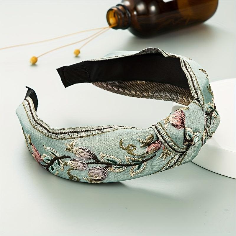 Vintage Embroidery Cross Knot Headband Cloth Hair Accessories