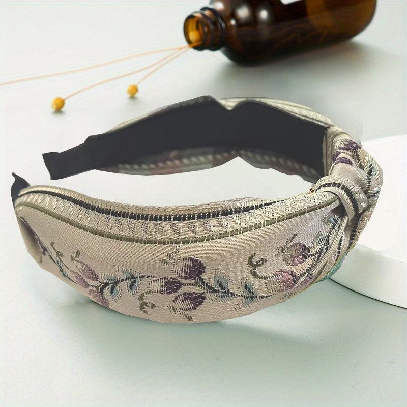 Vintage Embroidery Cross Knot Headband Cloth Hair Accessories