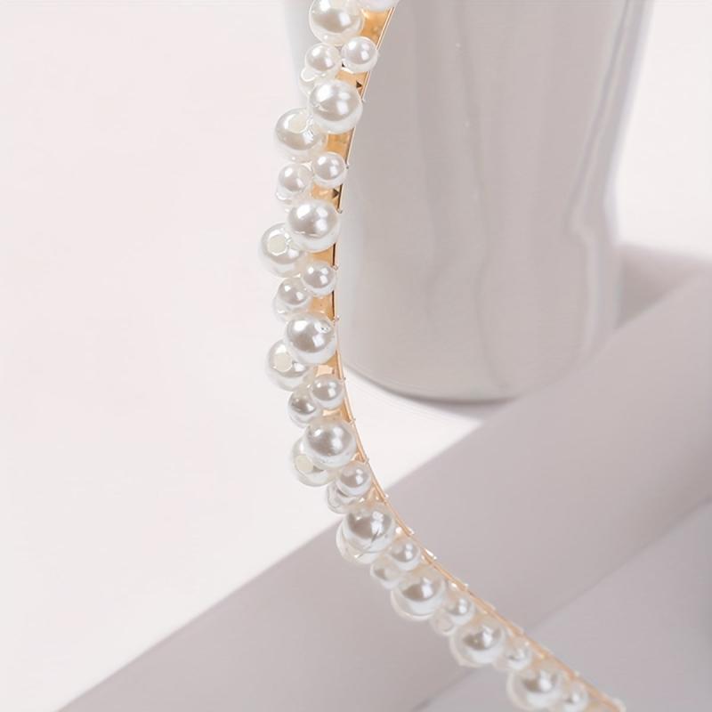 Faux Pearl Headband Skinny Head Hoop Headdress Hair Accessories