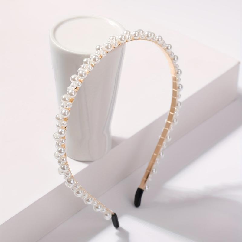 Faux Pearl Headband Skinny Head Hoop Headdress Hair Accessories