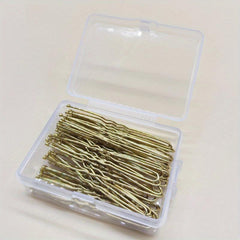 50pcs U Shaped Hair Pins Bobby Pins with Storage Box for Women Lady Girls