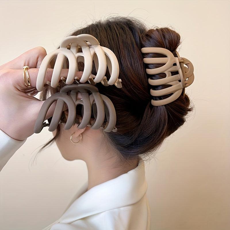 Matte Octopus Hair Claw for Women Strong Grip Hair Clip For Thick Hair