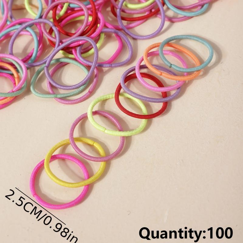100pcs Colorful Hair Rubber Bands Elastic Band Ponytail Braid Holder