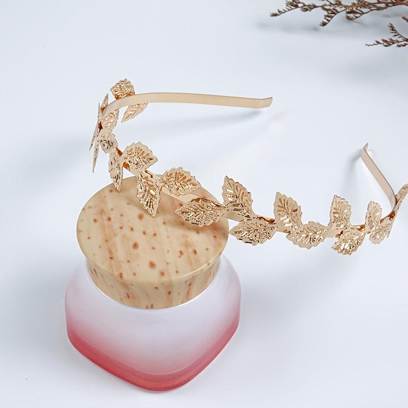 Greek Goddess Headband Golden Leaf Branch Hair Band Crown