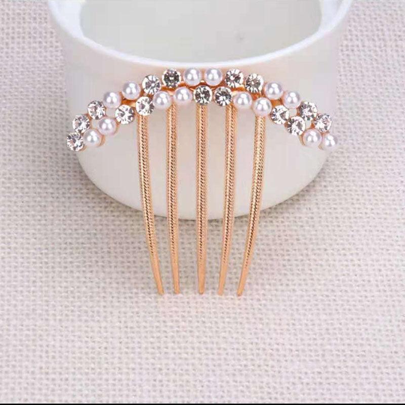 Rhinestone Faux Pearl Crystal Hair Comb Wedding Bridal Hairpin Hair Ornaments