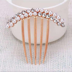 Rhinestone Faux Pearl Crystal Hair Comb Wedding Bridal Hairpin Hair Ornaments