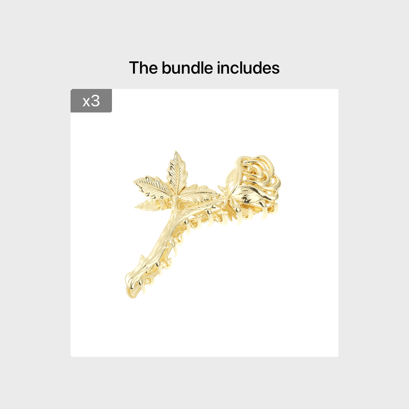 Rose Hair Claw Clip Alloy Metal Hair Clip Golden Silvery Hair Accessories