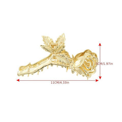 Rose Hair Claw Clip Alloy Metal Hair Clip Golden Silvery Hair Accessories