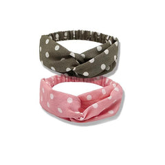 Polka Dotted Twisted Fabric Headband Boho Hair Scarf 1pc