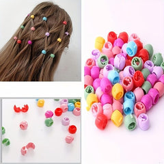 50PCS Colorful Hair Ring Hair Clip Accessory For Girls