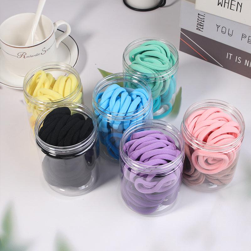 50 Pcs Seamless Hair Ties for Girls - Soft Hair Elastics for Thick Thin Hair