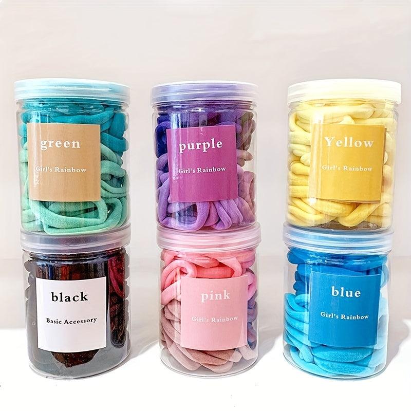 50 Pcs Seamless Hair Ties for Girls - Soft Hair Elastics for Thick Thin Hair