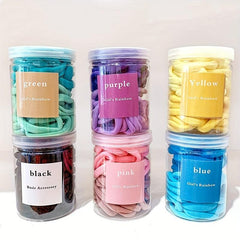 50 Pcs Seamless Hair Ties for Girls - Soft Hair Elastics for Thick Thin Hair