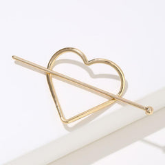 Heart Decor Hairpin Metal Chignon Hair Accessories For Women