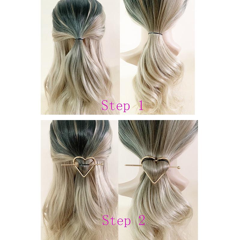Heart Decor Hairpin Metal Chignon Hair Accessories For Women