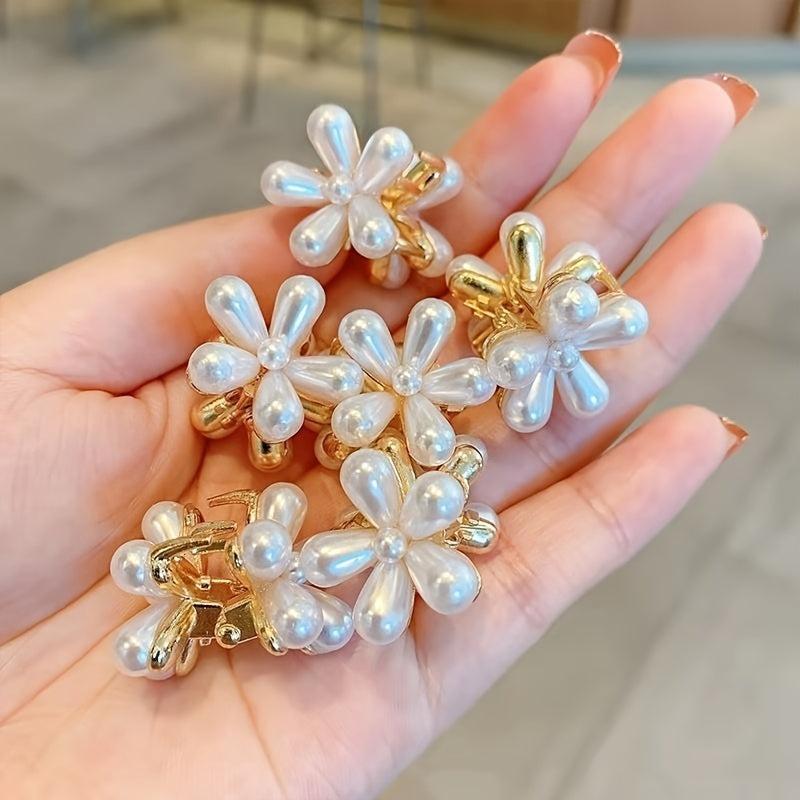10pcs Pearl Hair Claw Vintage Hair Clips Daisy Bangs Clips Hair Accessories