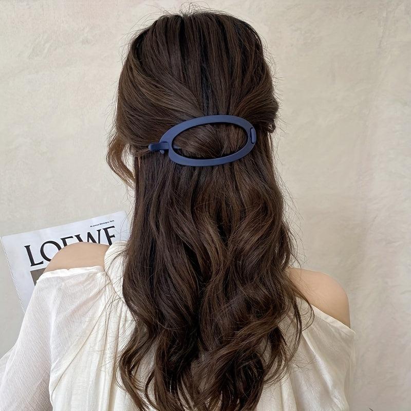 4pcs Hollow Ellipse Barrette Hair Clip for Women Girls