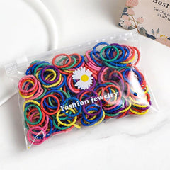 100pcs Baby Hair Ties For Thick And Curly Hair Ponytail Holders