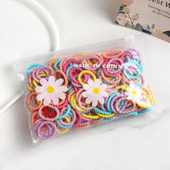 100pcs Baby Hair Ties For Thick And Curly Hair Ponytail Holders