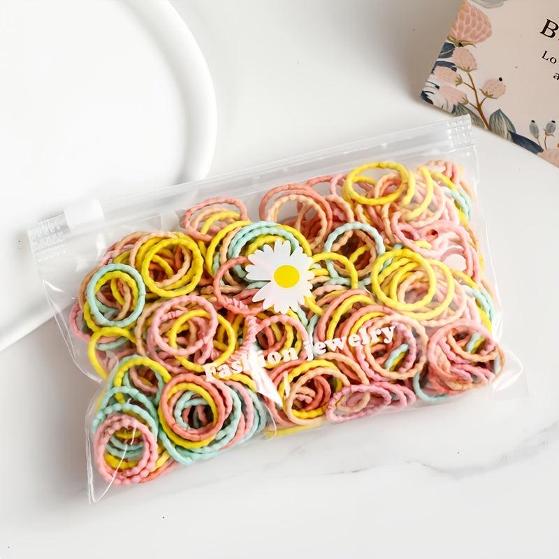 100pcs Baby Hair Ties For Thick And Curly Hair Ponytail Holders