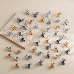 187pcs Butterfly Snake Beads Hair Jewelry Rings Metal Hair Cl
