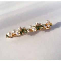 Vintage Lily Orchid Hair Claw Clip Golden Barrette Hair Accessories