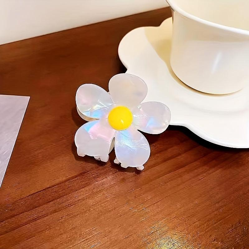 Acetate Flower Sweet Shark Claw Hair Clip for Women Girls