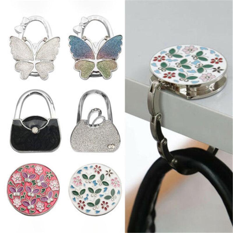 Round Foldable Table Hook Bag Handbag Hanger Cat Butterfly Heart Shape Hooks