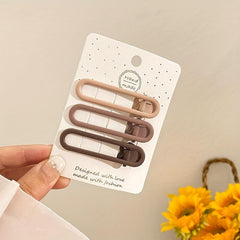 3pcs Female Hair Clip Frosted Snap Clip For Women Girls