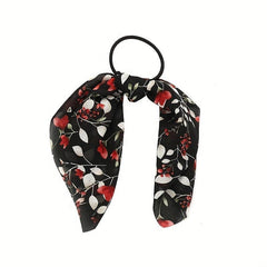 Hobo Floral Print Scarf Hair Tie Chiffon Hair Rope Elastic Hair Accessories