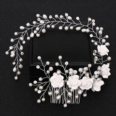 Bride's Pearl Headband Headdress Wedding Dress Accessories