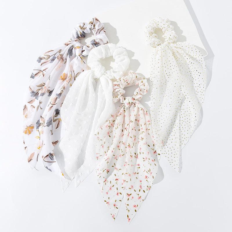 4pcs Butterfly Chiffon Headbands Elastics Hair Scarf Scrunchie