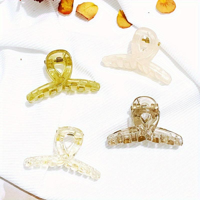 4pcs Resin Style Hair Claw Ponytail Holder Hair Clip