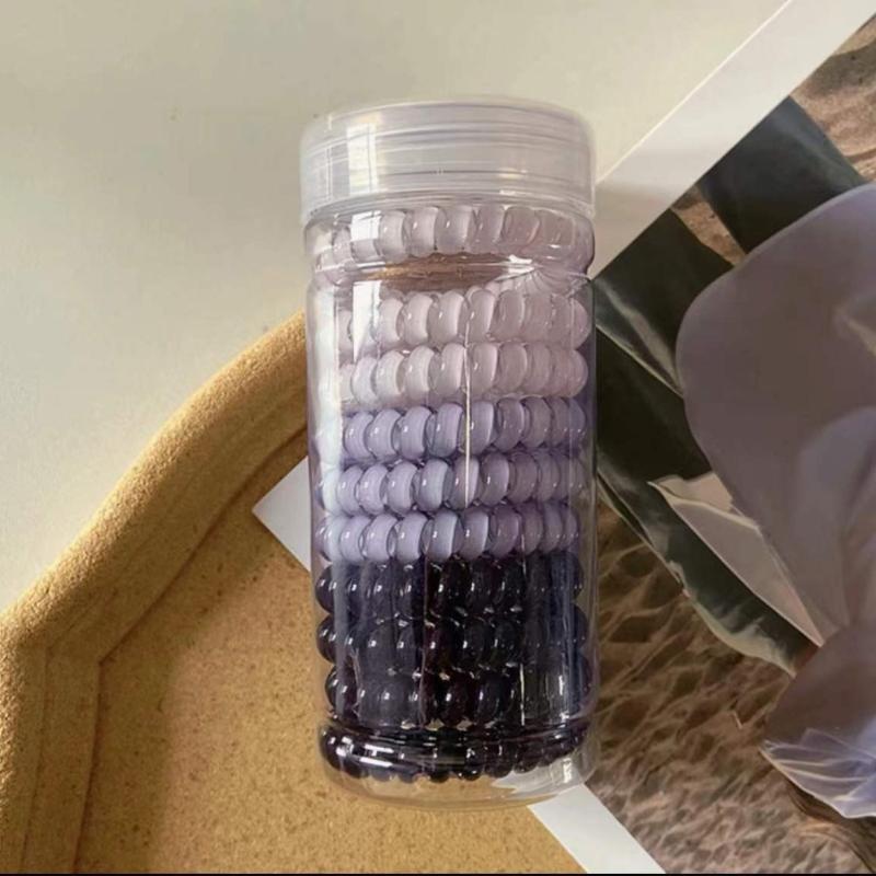10pcs Rubber Spiral Hair Ties Elastic Hair Bands No Crease Coil