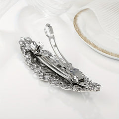 Silvery Four Leaf Clover Hair Clip French Barrette Women Hair Accessorie