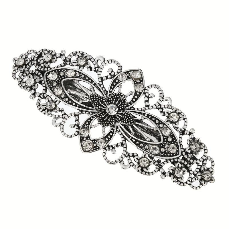 Silvery Four Leaf Clover Hair Clip French Barrette Women Hair Accessorie