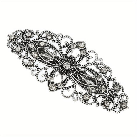 Silvery Four Leaf Clover Hair Clip French Barrette Women Hair Accessorie
