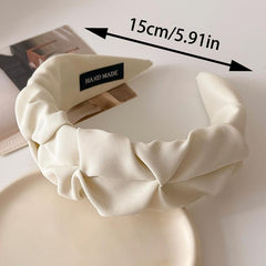 Wide Knot Hairbands Braided Ruched Hair Bands For Women's