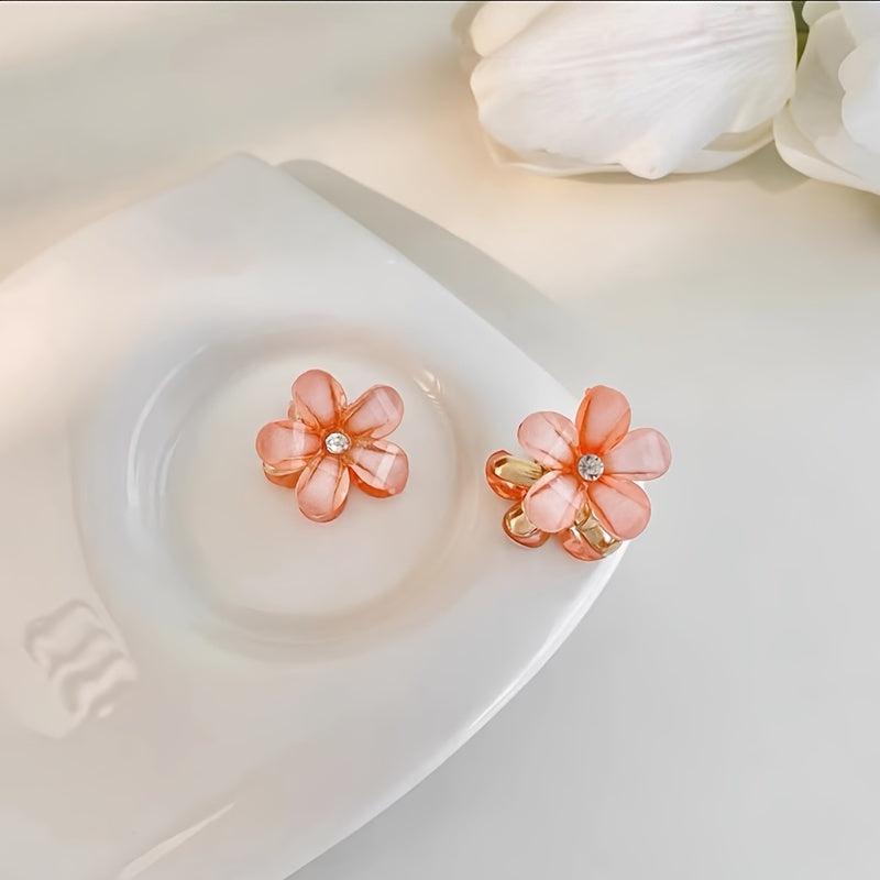 5pcs Crystal Flower Rhinestone Hair Claw Clip Strong Hold Grip Hair Accessories