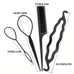 Hair Styling Set Comb Loop Braid Accessories Ponytail Maker Hairpin DIY Tools