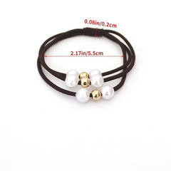 10pcs Faux Pearl Hair Ties Elastic Hair Bands Ropes Hair Elastics Scrunchies