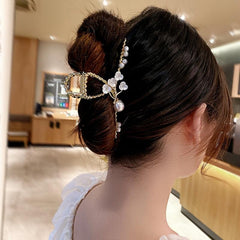 Large Metal Golden Flower Hair Claw Clips