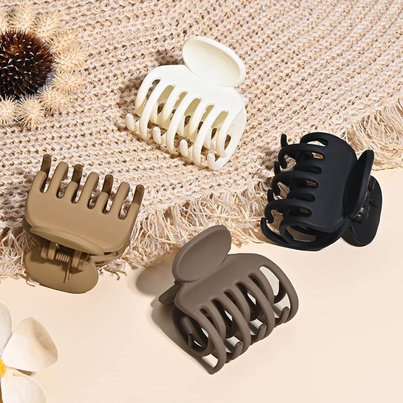 4pcs Matte Hair Claw for Thin Hair Non-slip Short Hair Accessories