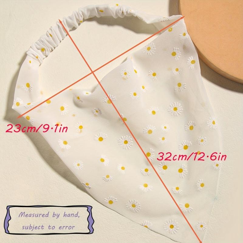 Daisy Print Headband Chiffon Scarf Hair Accessories
