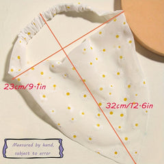Daisy Print Headband Chiffon Scarf Hair Accessories