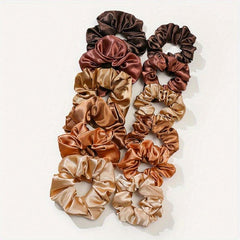 12pcs Silky Satin Scrunchies Large Scrunchies Colorful Hair Accessories